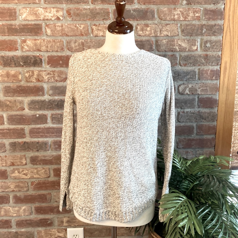 LOFT Gray Crew Neck Sweater